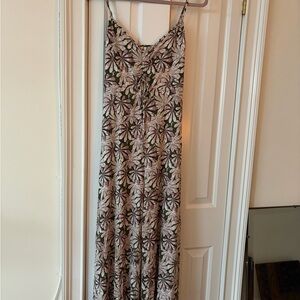 Anthropologie Green Floral Print Jessie Stretch Knit Jumpsuit